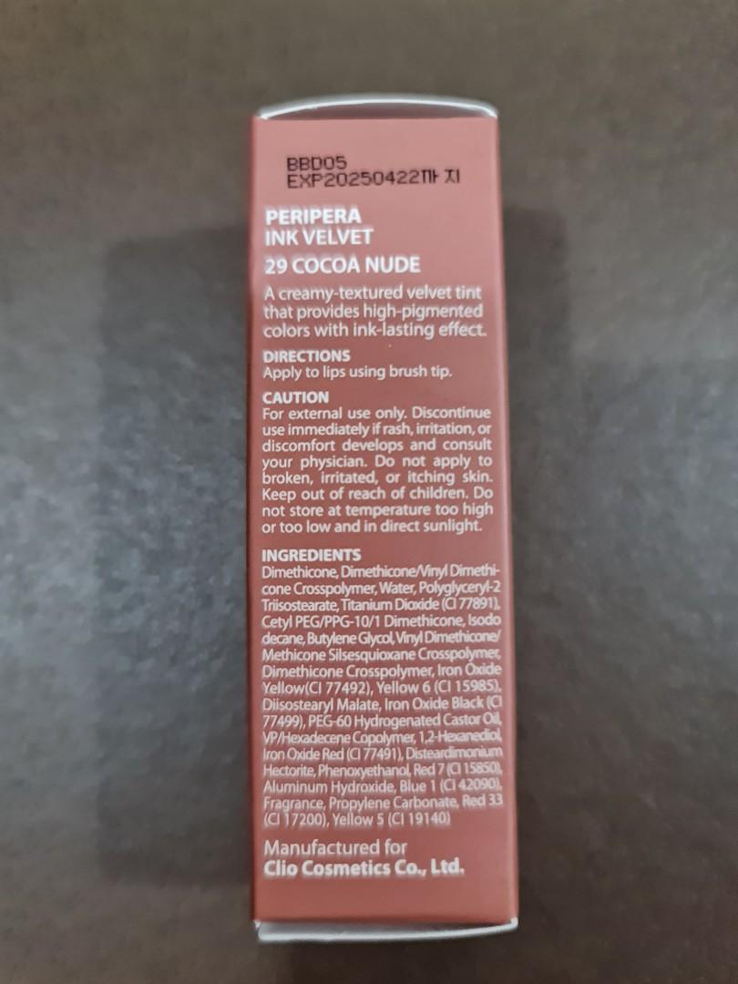 Peripera Ink Velvet 29 Cocoa Nude Beauty Personal Care Face Makeup On Carousell