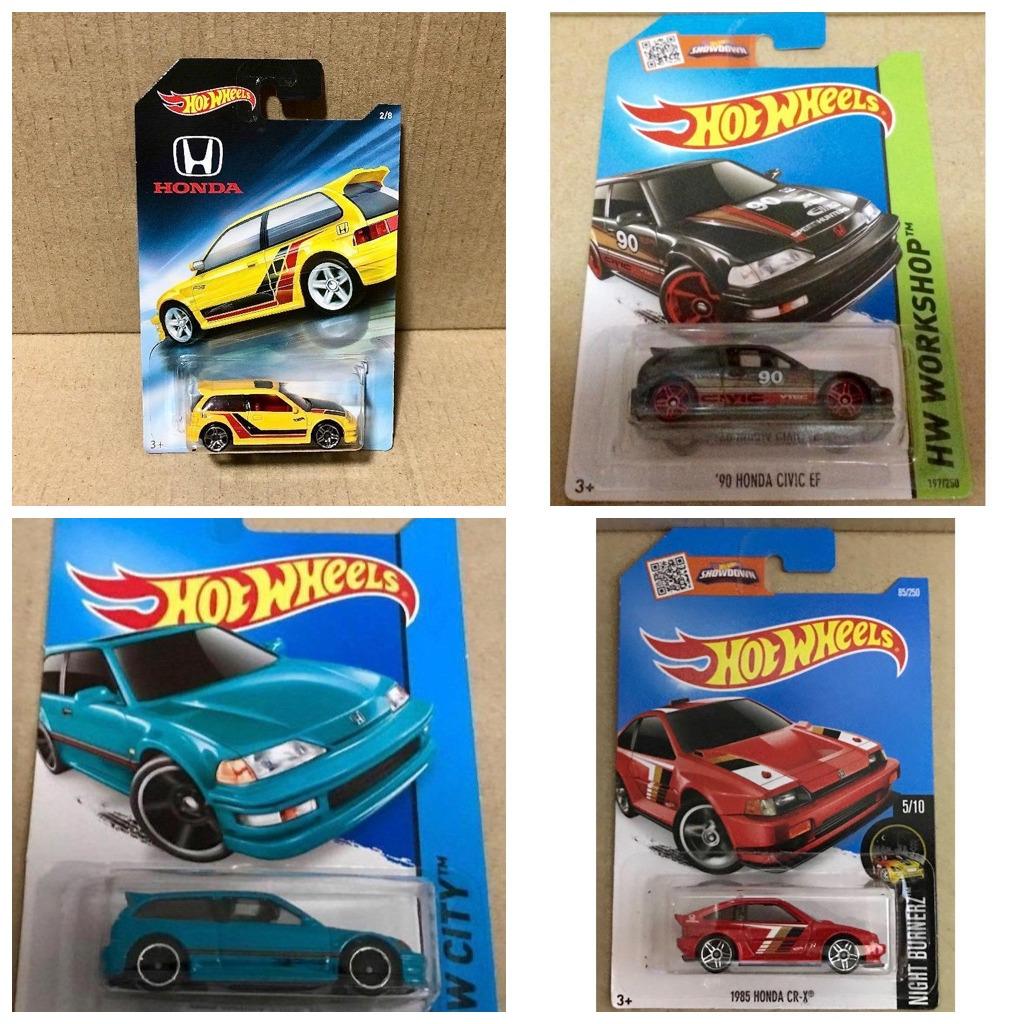Hot Wheels Honda Series Honda Civic EF Yellow Honda Civic EF Back Honda Civic EF