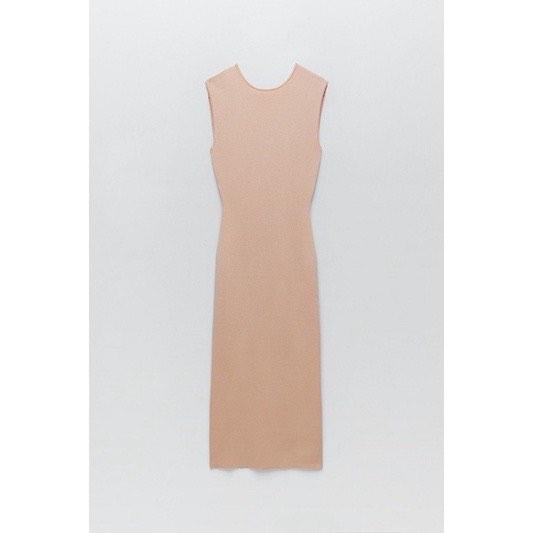 Backless Knit Midi Dress Nude Women S Fashion Dresses Sets
