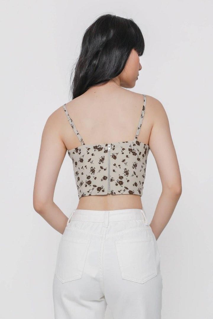 Ttr Deon Nude Floral Women S Fashion Tops Sleeveless On Carousell