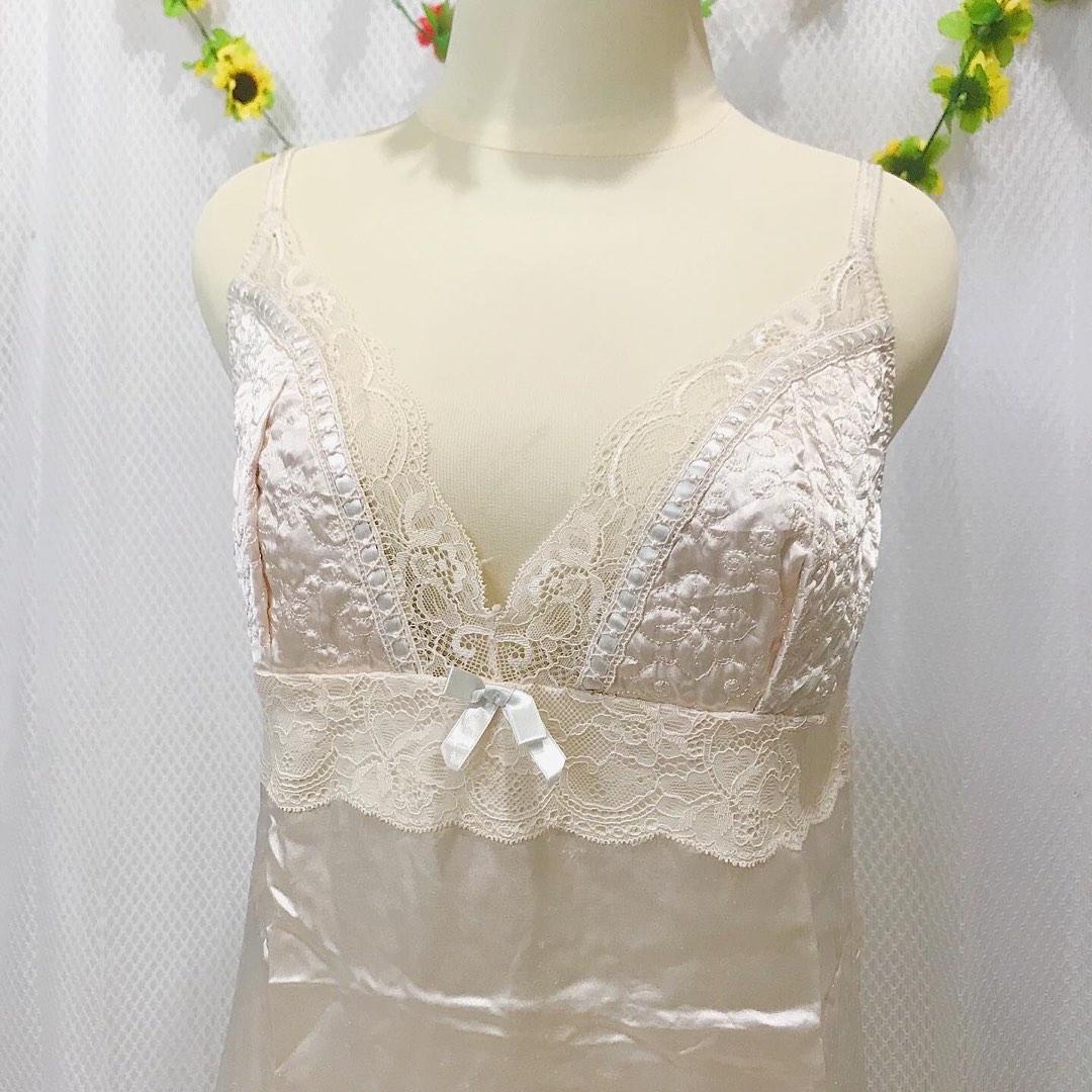 White Eblin Lingerie Royal Vibes Slipdress Fesyen Wanita Pakaian