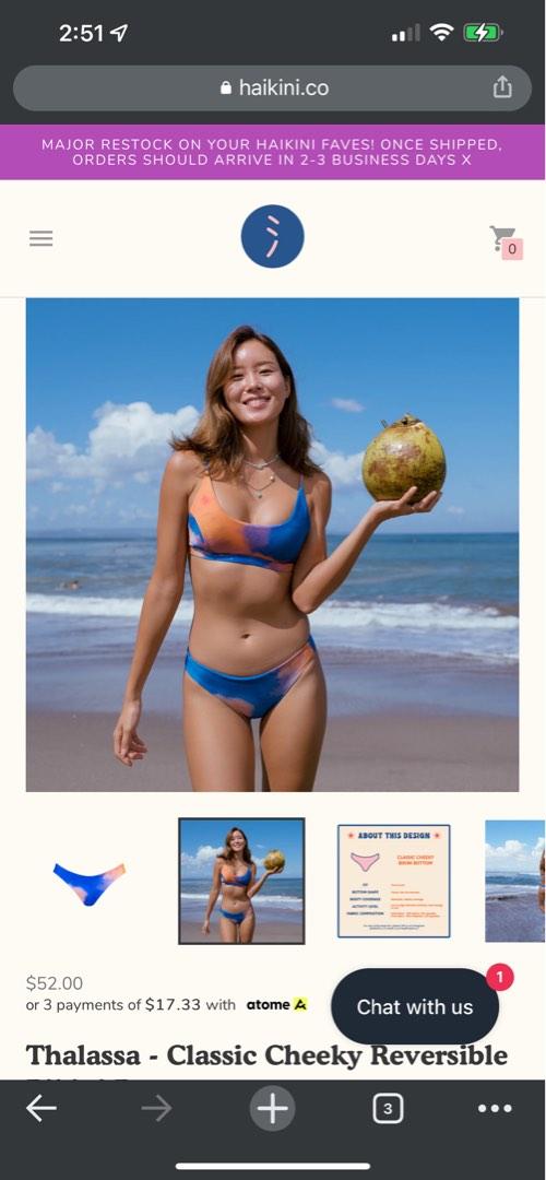 Haikini Thalassa Classic Cheeky Reversible Bikini Bottom Women S