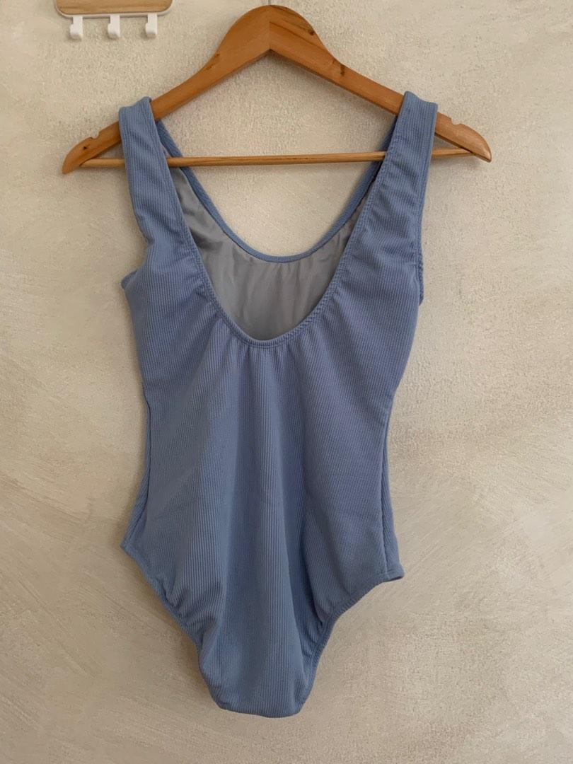 Sew Local Tricia One Piece Ribbed Sky Light Blue Bikini Women S