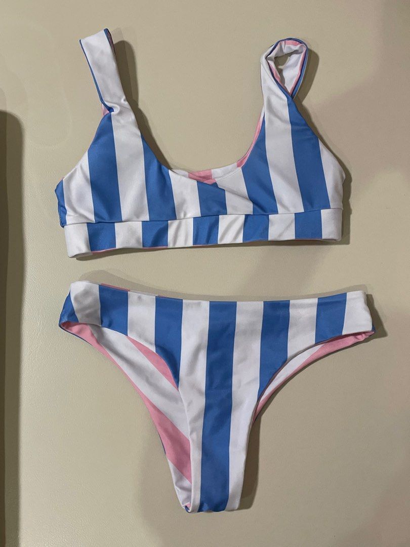 Blue White Stripes Bikini Women S Fashion Swimwear Bikinis