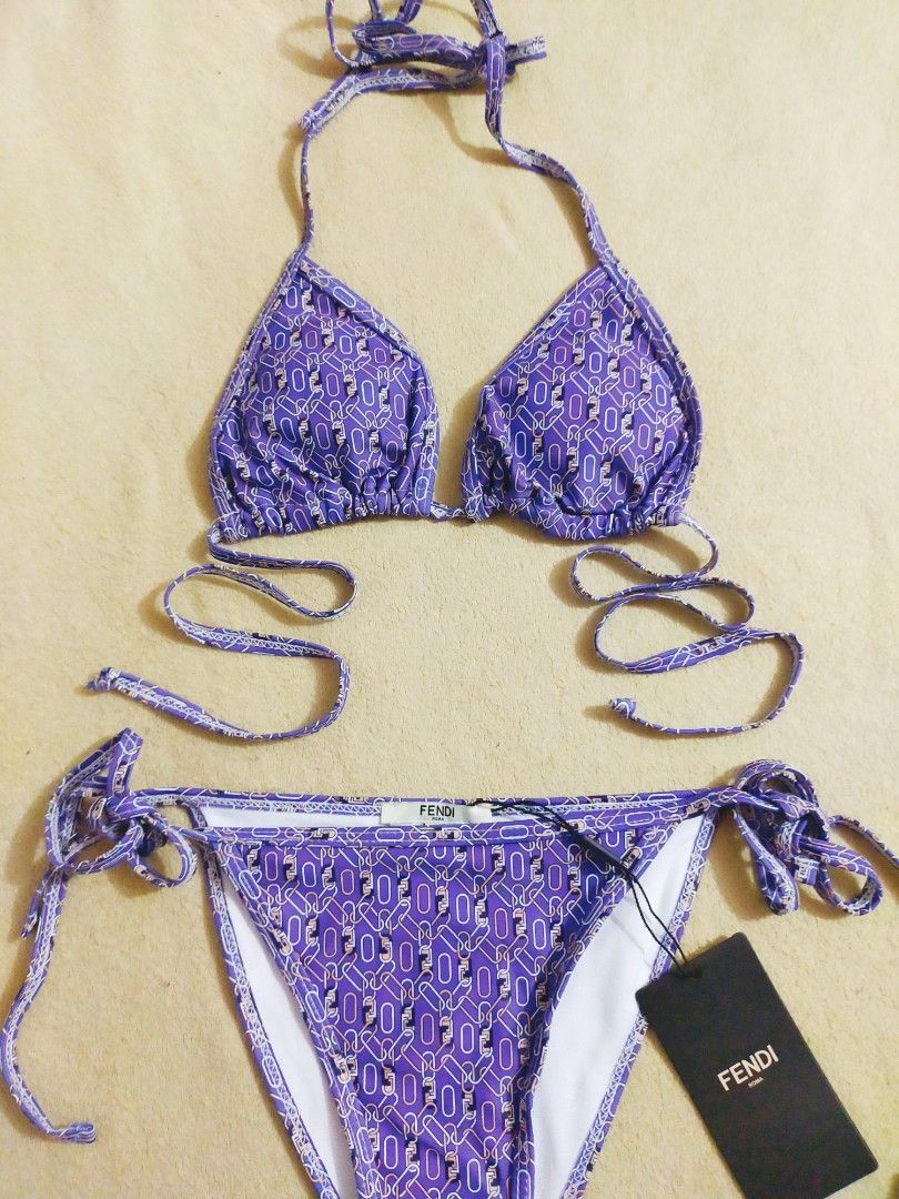 Fendi Triangle Two Piece Bikini Swimsuit Women S Fashion Swimwear Bikinis Swimsuits On