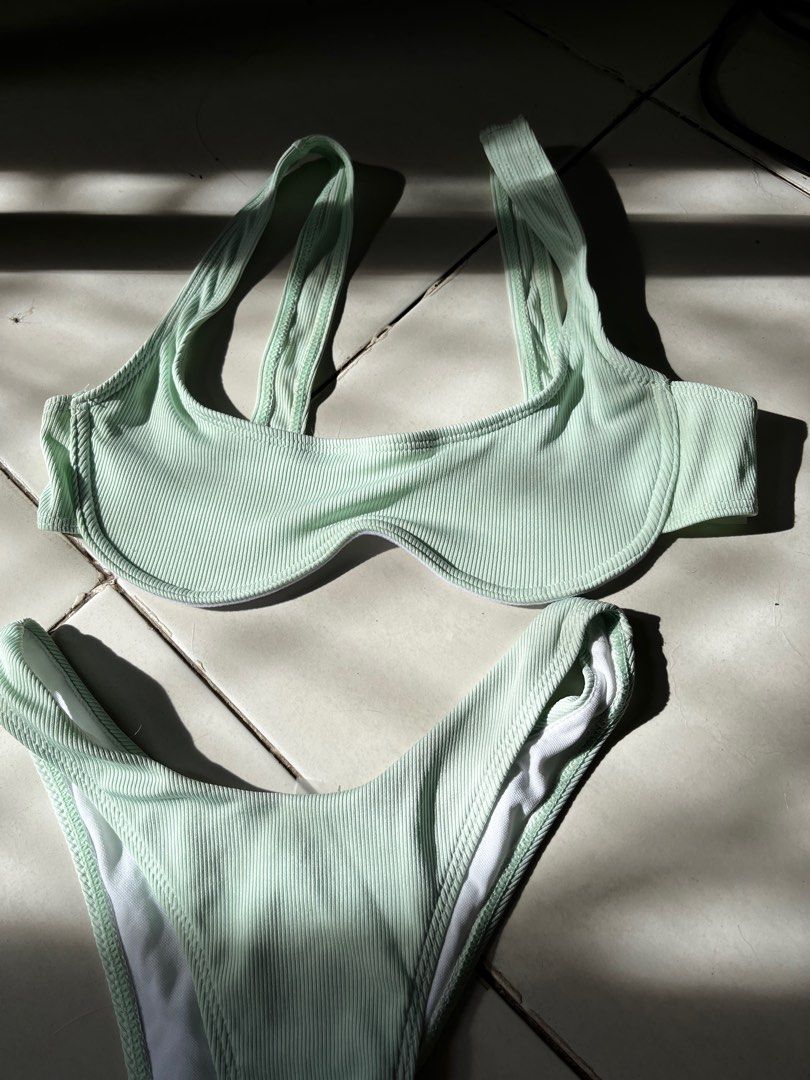 Mint Green Shein Bikini Women S Fashion Swimwear Bikinis Swimsuits On Carousell