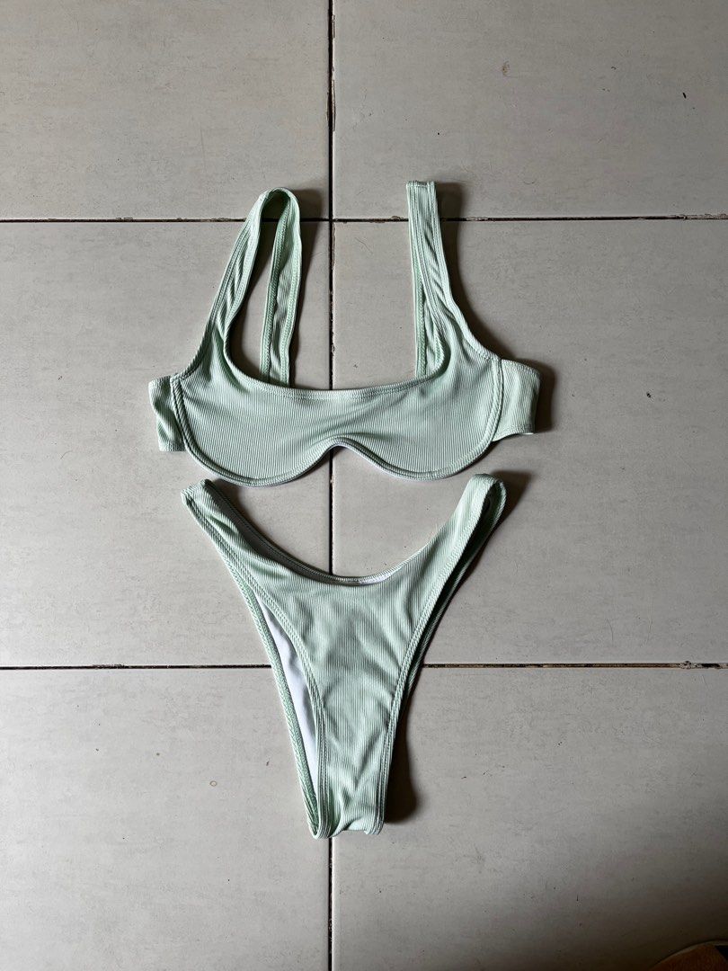 Mint Green Shein Bikini Women S Fashion Swimwear Bikinis Swimsuits On Carousell