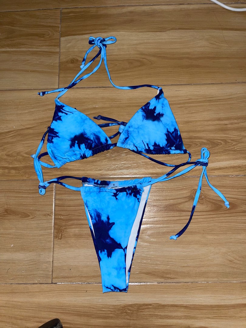 Blue Tie Dye Bikini Set Women S Fashion Swimwear Bikinis Swimsuits