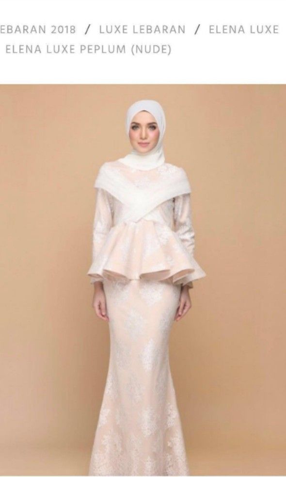 Hijabista Elena Lux Peplum Nude Women S Fashion Dresses Sets Dresses On Carousell