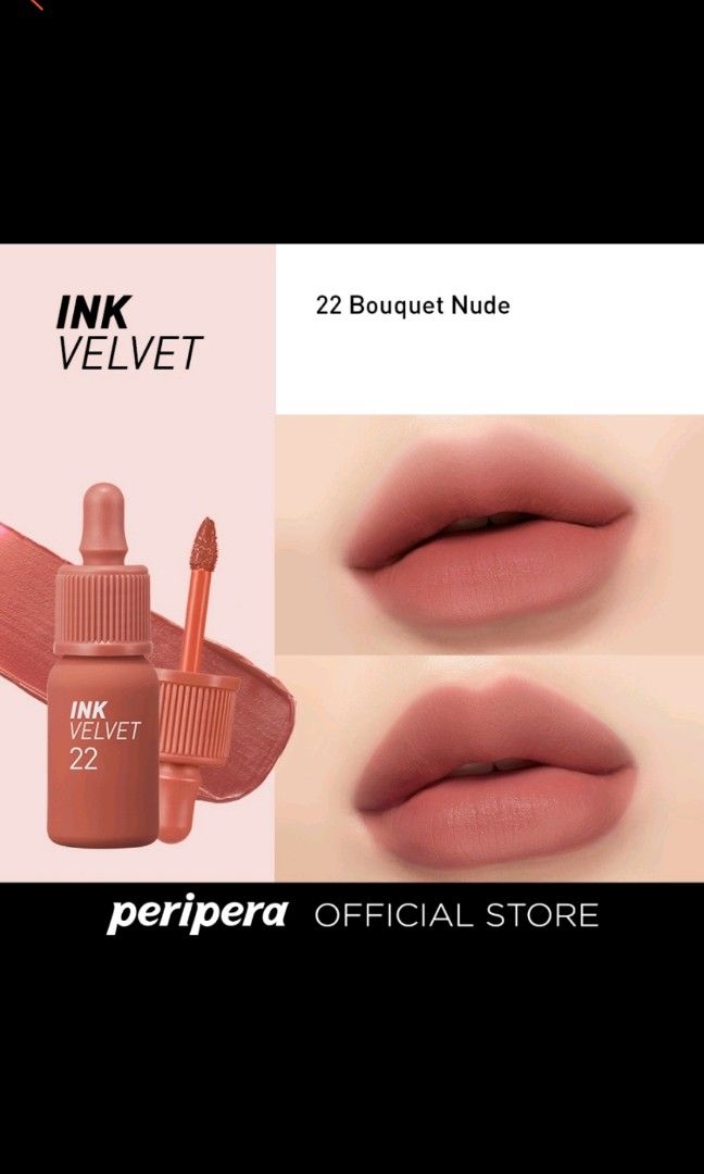 Peripera Ink Velvet Lip Tint Bouquet Nude Shade 22 Beauty Personal Care Face Makeup On