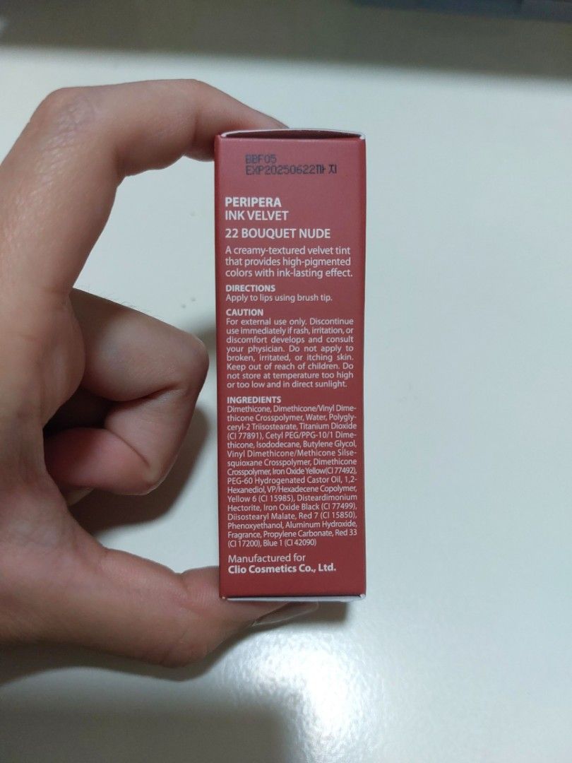 Peripera Ink Velvet Lip Tint Bouquet Nude Shade Beauty Personal Care Face Makeup On