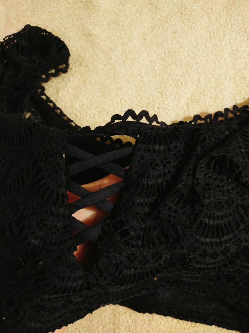 Becca Crochet Off The Shoulder Bikini Top Women S Fashion Swimwear