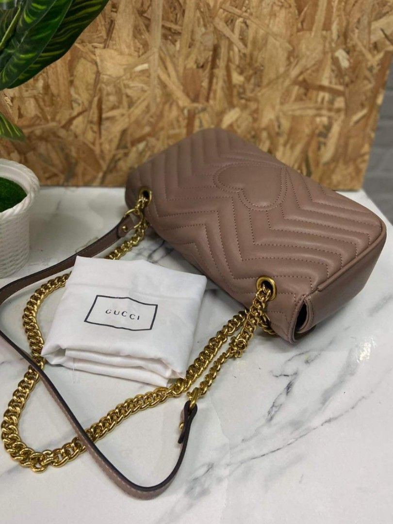 Gucci Marmont Nude Crossbody Bag Luxury Bags Wallets On Carousell