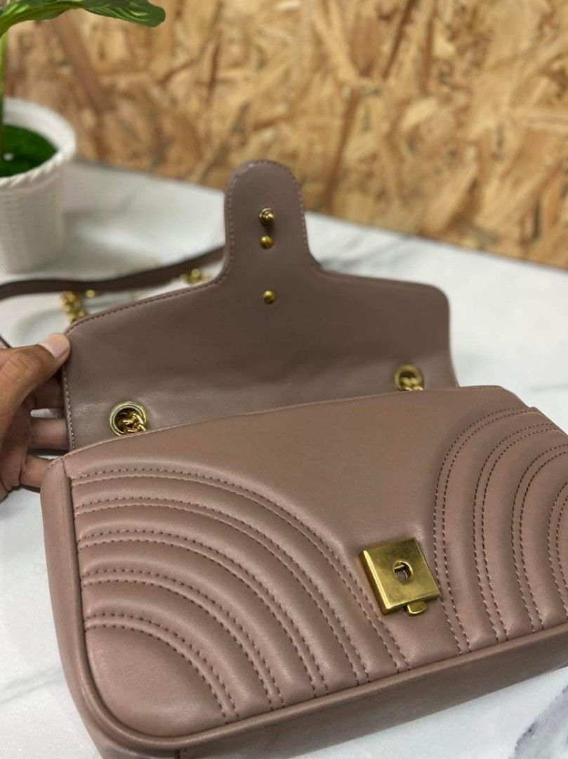Gucci Marmont Nude Crossbody Bag Luxury Bags Wallets On Carousell