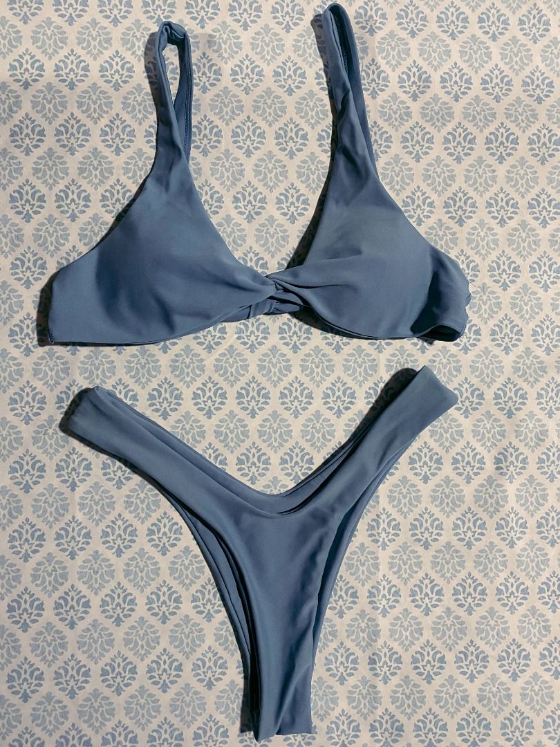 Shein Twist Front High Cut Bikini Swimsuit Women S Fashion Swimwear