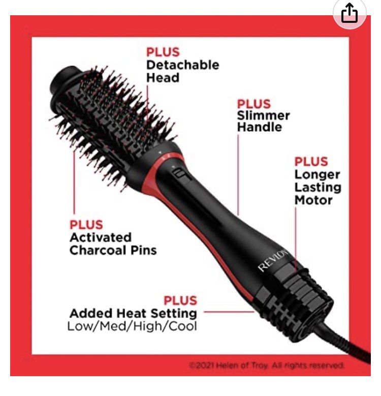 Revlon One Step Volumizer PLUS Hair Dryer And Hot Air Brush Dry And Style Black Beauty