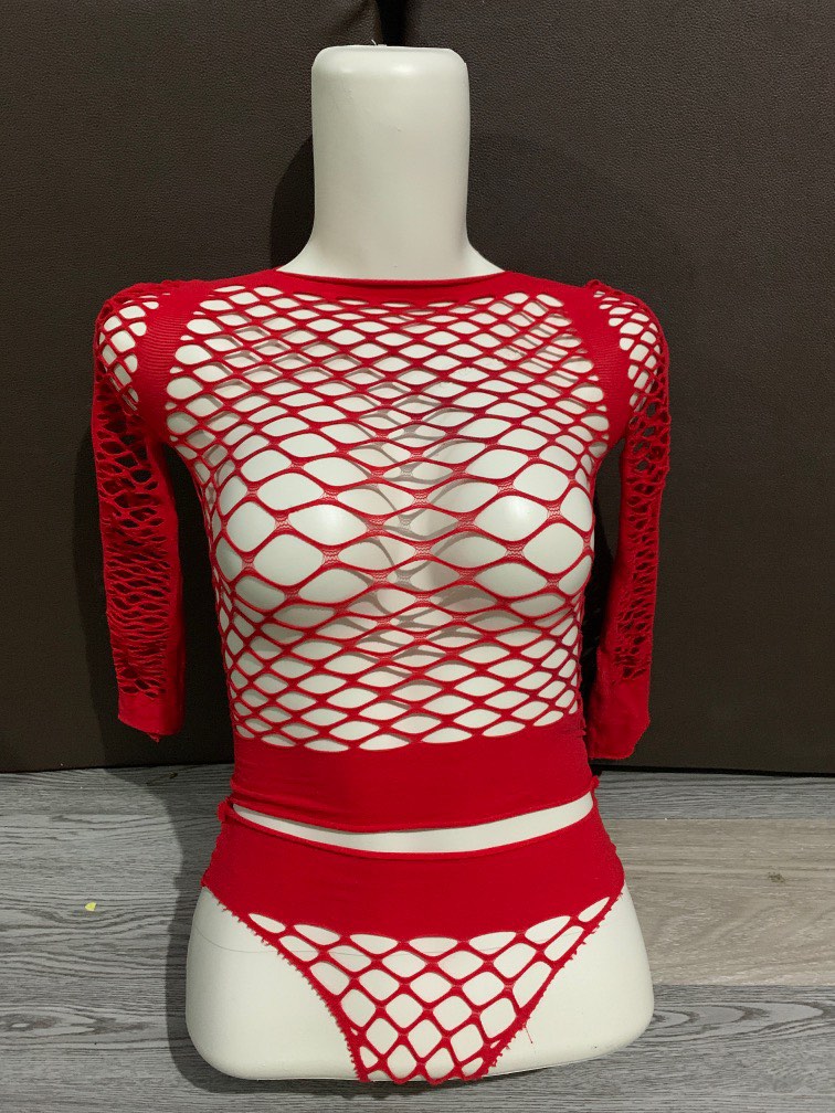 Lingerie Set Merah Jaring Fesyen Wanita Pakaian Wanita Lainnya Di Carousell