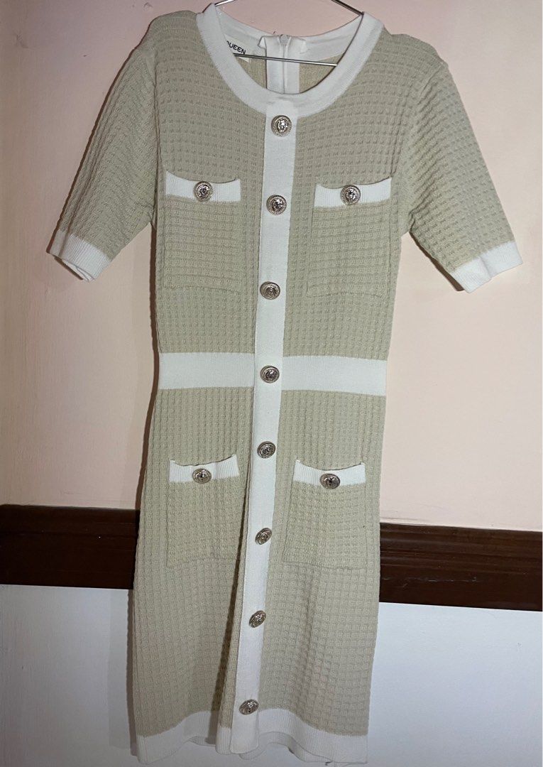 Chanel Inspired Nude Bodycon Dress Women S Fashion Dresses Sets
