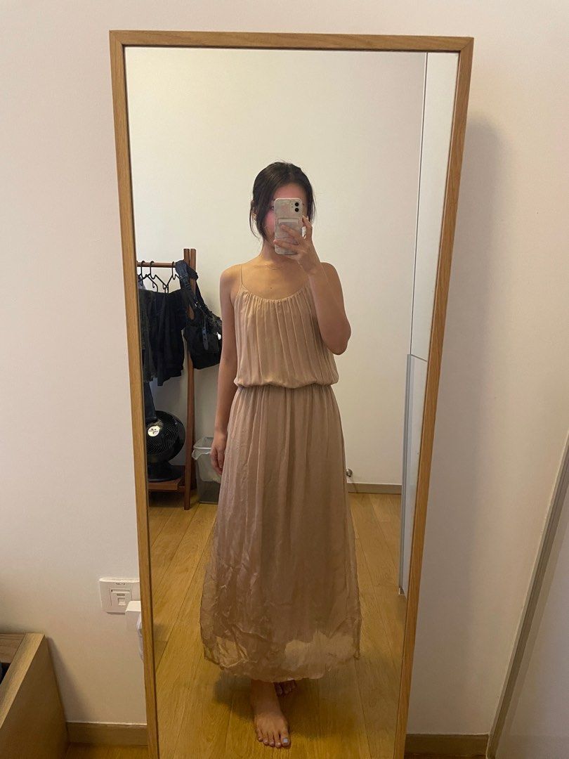 Silk Dress Nude Women S Fashion Dresses Sets Dresses On Carousell