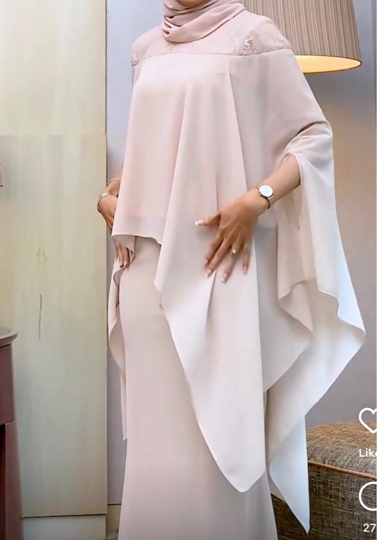 Qiszar Poppy Bloom In Nude Women S Fashion Muslimah Fashion Baju