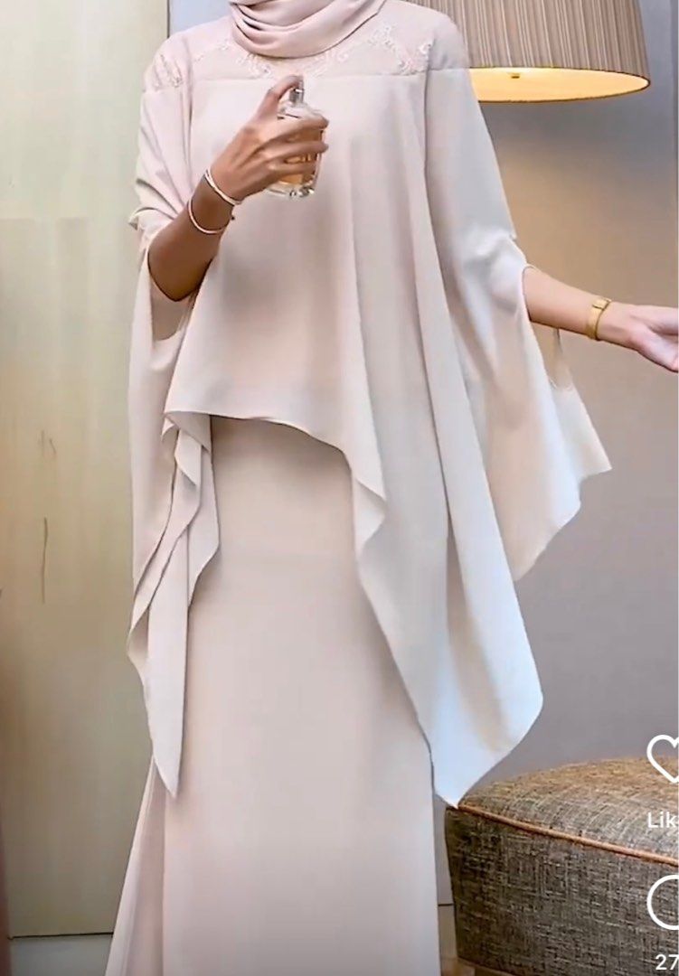 Qiszar Poppy Bloom In Nude Women S Fashion Muslimah Fashion Baju