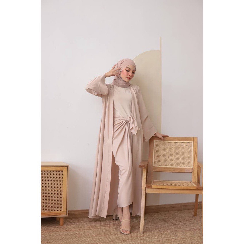 IMAARA Abaya With Pario Skirt Nude Women S Fashion Muslimah Fashion