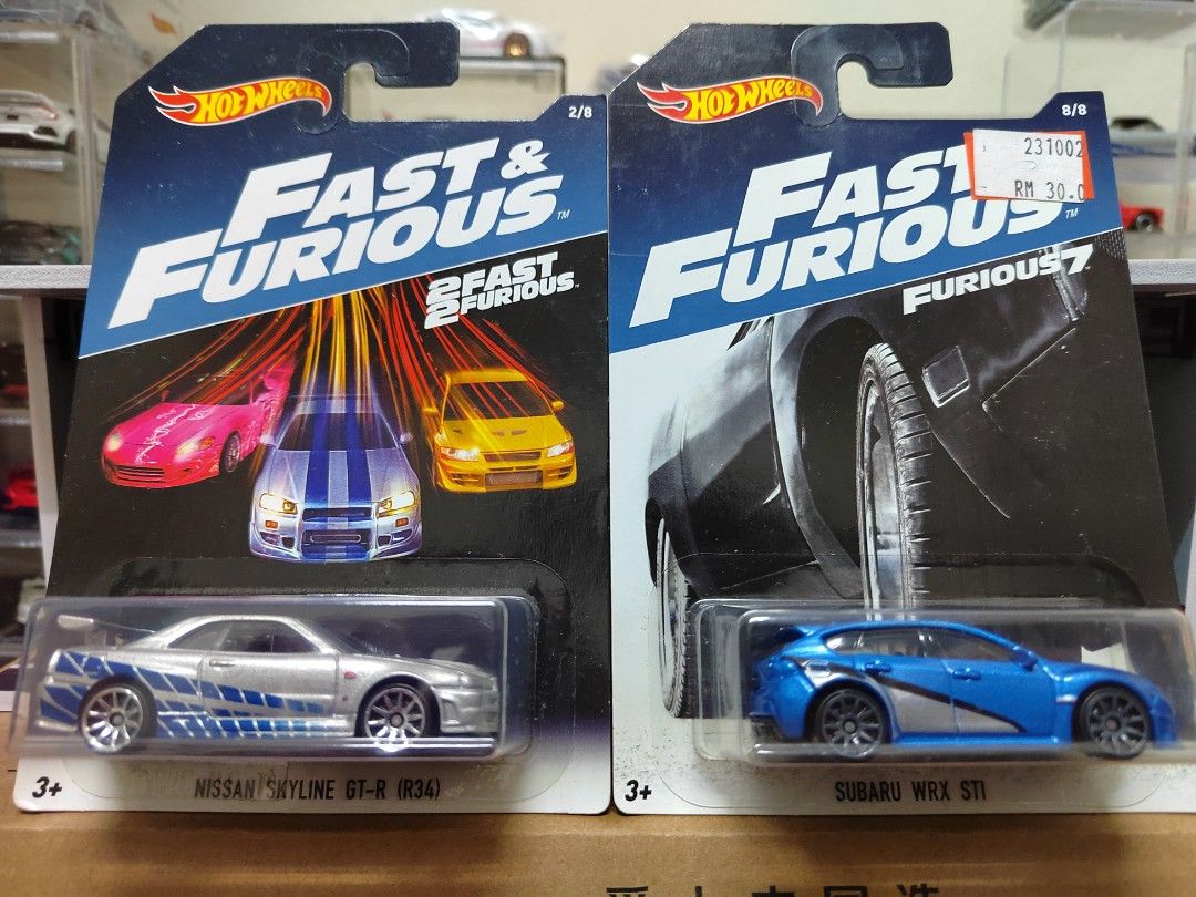 Hot Wheels Lot Fast And Furious Nissan Skyline R And Subaru Wrx Sti Hobbies Toys Toys