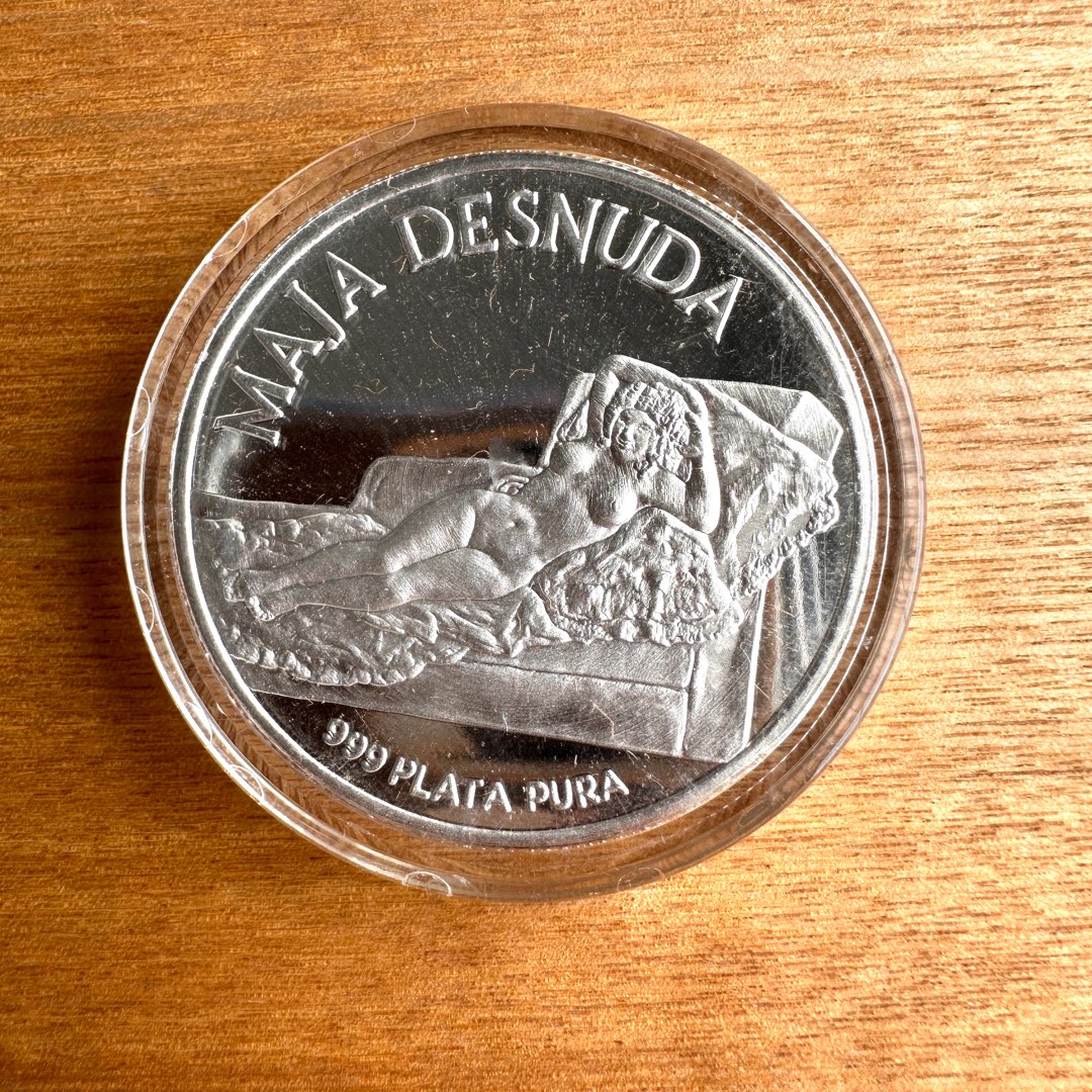 Maja Desnuda Naked Maja By Goya And Mona Lisa Silver Round Hobbies