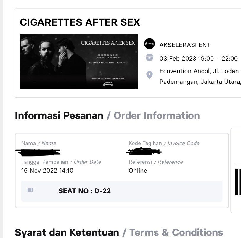 Tickets Cigarettes After Sex Tribune B Tiket Voucher Tiket Acara Di