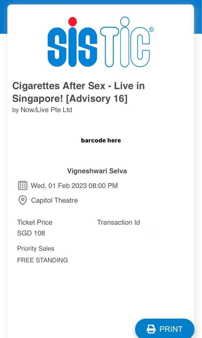 Cigarettes After Sex Ticket Singapore Feb Tickets Vouchers