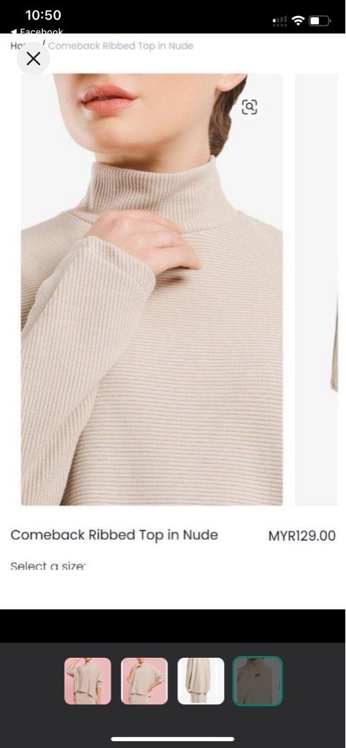 Lilit Comeback Ribbed Top In Nude Women S Fashion Tops Longsleeves