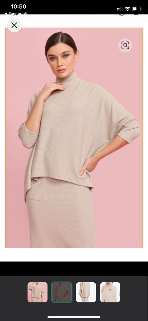 Lilit Comeback Ribbed Top In Nude Women S Fashion Tops Longsleeves