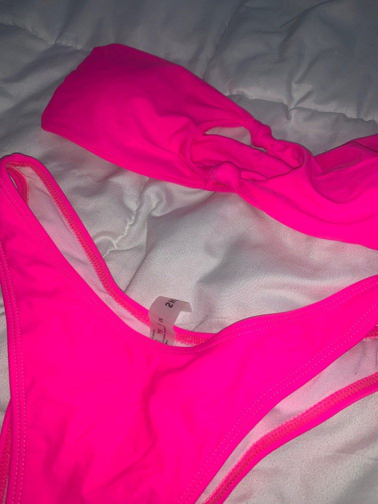 Shein Two Piece Neon Bikini Women S Fashion Swimwear Bikinis Swimsuits On Carousell