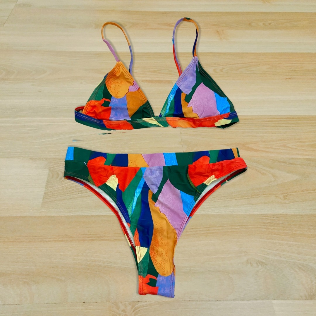 SHEIN Piece Allover Graphic Micro Triangle Bikini Swimsuit Women S Fashion Swimwear Bikinis