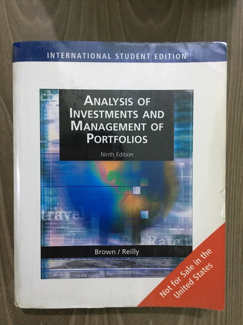 Analysis Of Investments And Management Of Portfolios By Brown Reilly