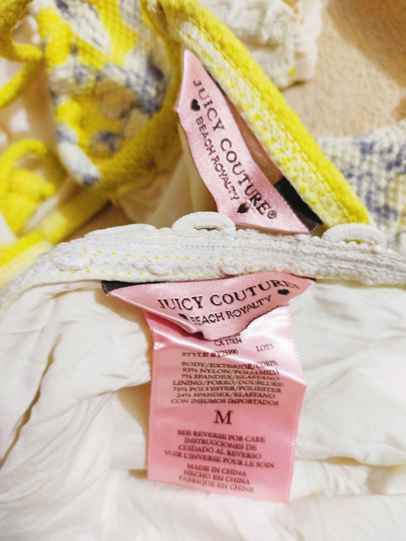JUICY COUTURE TEA ROSE FLORAL YELLOW BIKINI SWIMSUIT Women S Fashion