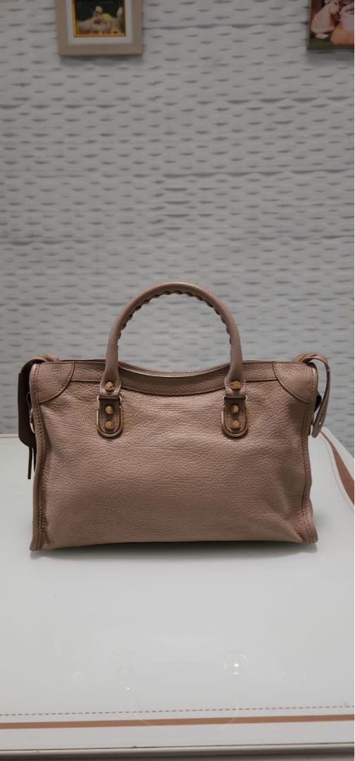 Balenciaga Small City Edge Nude Ghw Barang Mewah Tas Dompet Di