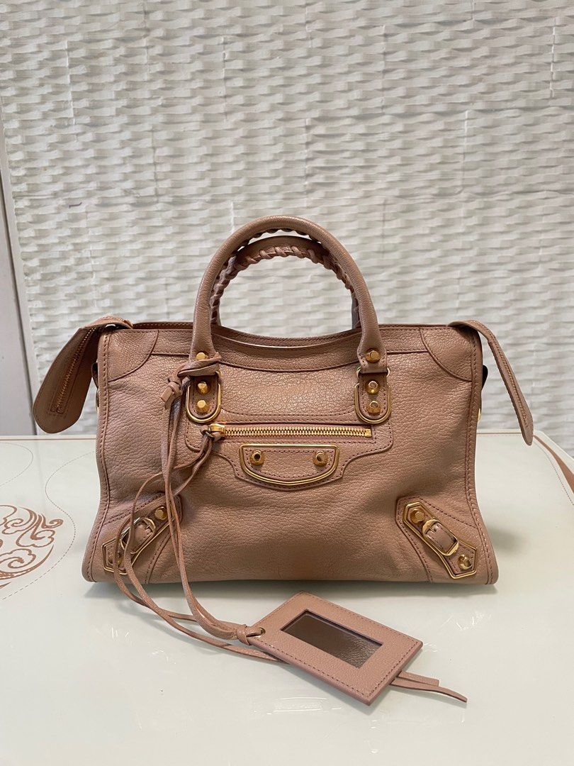 Balenciaga Small City Edge Nude Ghw Barang Mewah Tas Dompet Di
