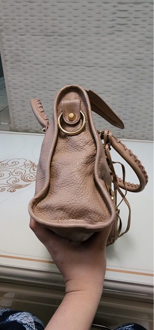 Balenciaga Small City Edge Nude Ghw Barang Mewah Tas Dompet Di