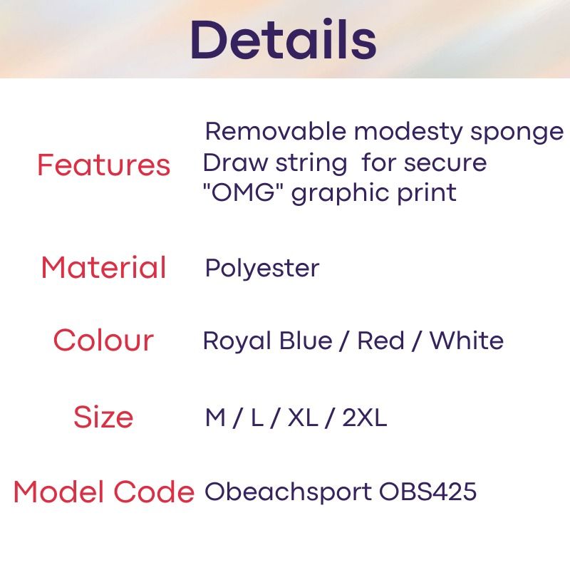 Men S Swimwear Omg Print Draw String Bikini Swim Trunks With Modesty