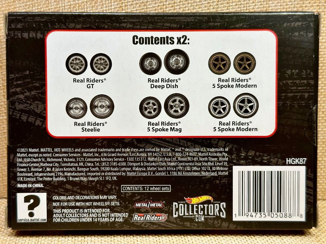Hot Wheels RLC Exclusive Real Riders Wheels Pack Set American 興趣及遊戲 玩具 遊戲類 Carousell