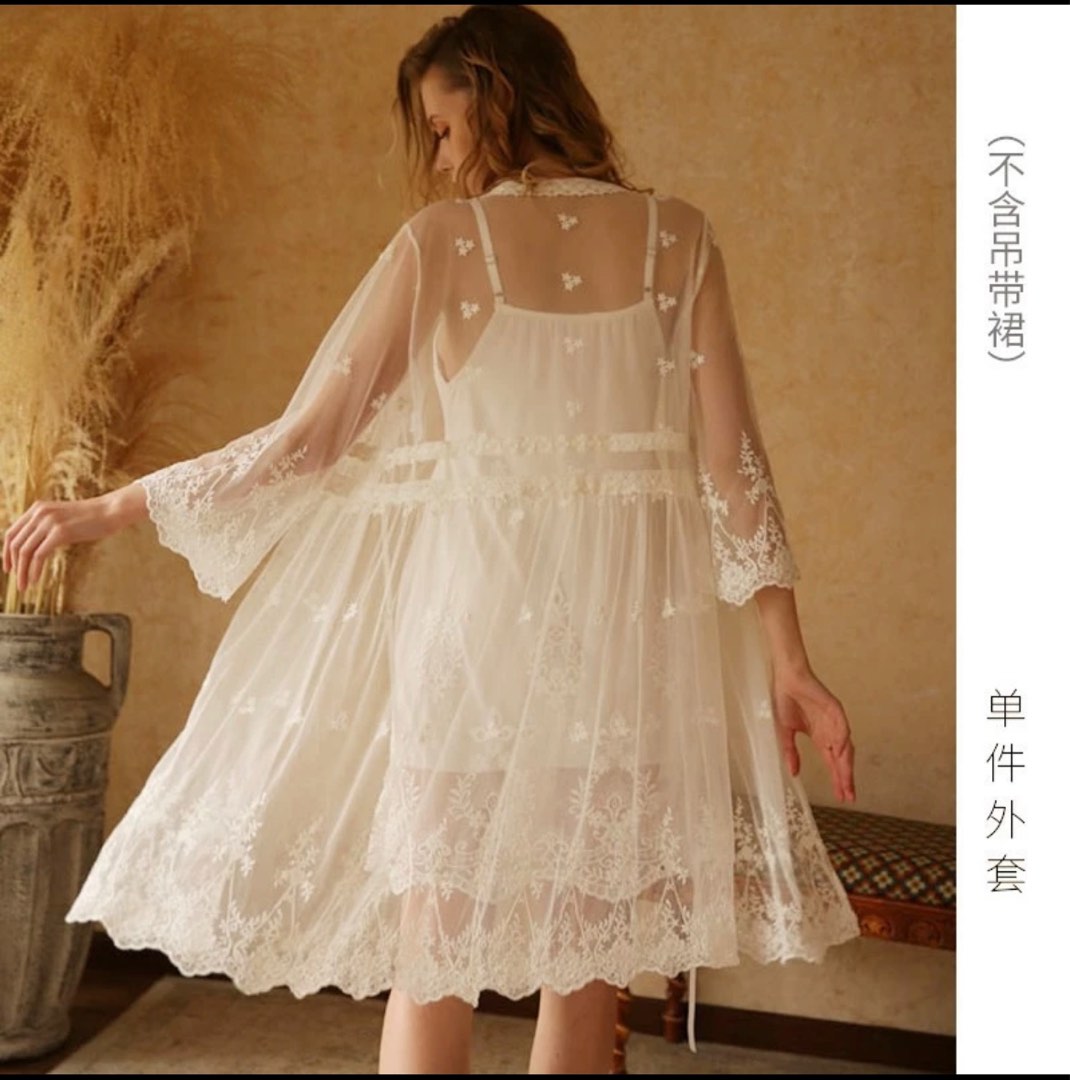 Lingerie Lace Vee Premium 2in1 Kimono Seserahan Baju Tidur Fesyen Wanita Pakaian Wanita