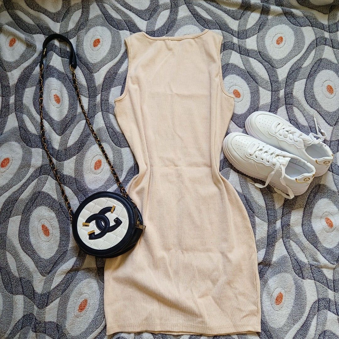 Nude Knitted Dress Women S Fashion Dresses Sets Dresses On Carousell