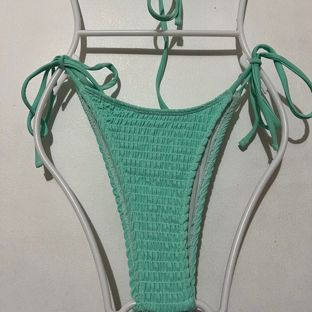 Shein Pastel Green Smocked Triangle Top Two Piece Bikini Swinsuit