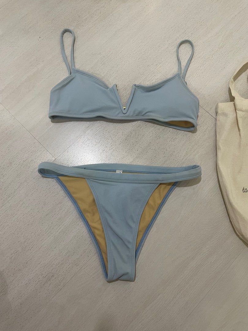 Eighth Mermaid Bikini Swimsuit Set In Baby Blue With Free Tote Bag