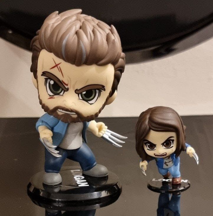 Marvel Logan And X Cosbaby Bobble Head Figure Set By Hot Toys Without Box Hobbies Toys