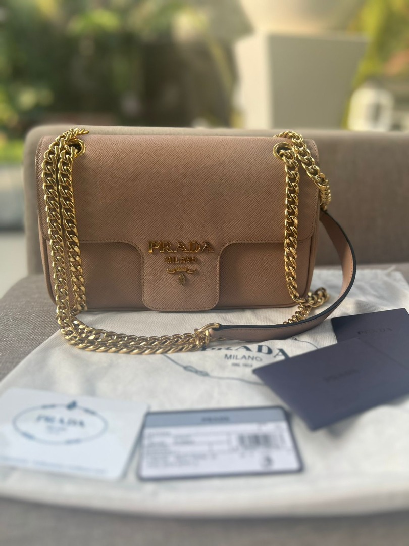 Prada Pattina Nude Ghw Complete Db Stamp Card Booklet Dv
