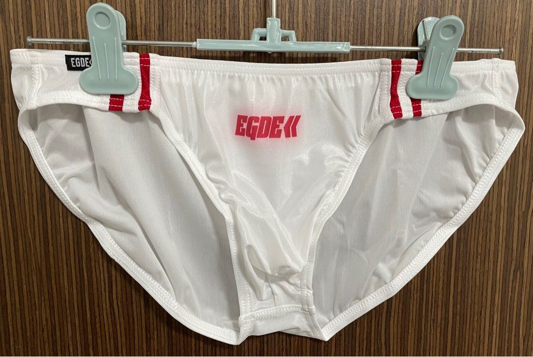 Egde Breeze Super Low Rise Bikini Underwear White X Red Men S Fashion