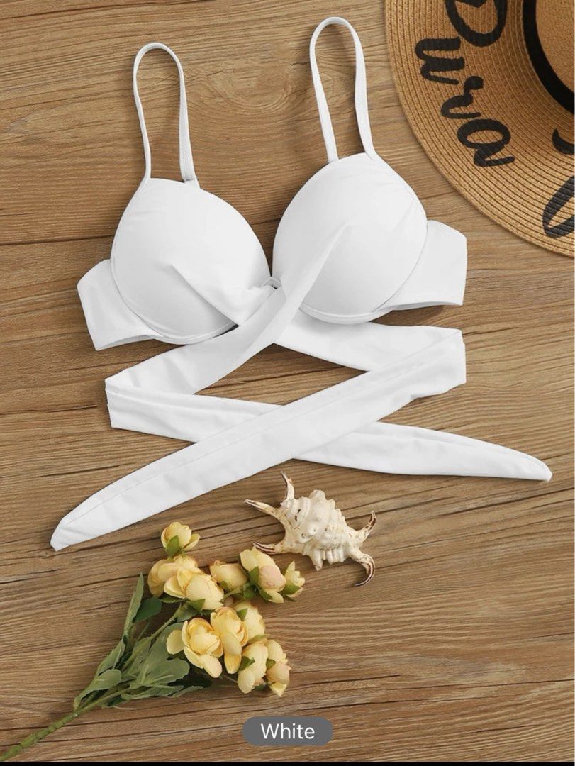 Shein Push Up Bikini Top Wrap Around Women S Fashion Swimwear