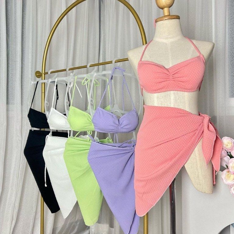 Bvn Swimsuit Bikini Baju Renang Wanita Dengan Selendang Model Backless Import Premium Fesyen